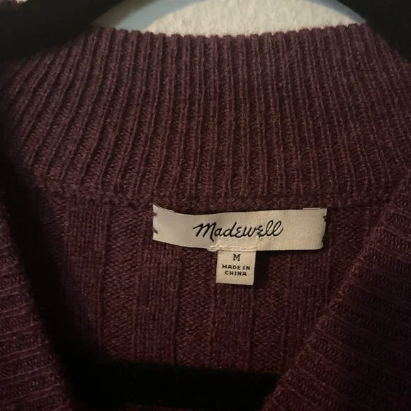Madewell Deep Purple Knit Ribbed Long Sweater - Picture 4 of 7